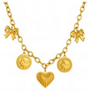HEART NECKLACE 18K GOLD PLATED STEEL